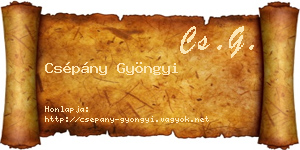 Csépány Gyöngyi névjegykártya